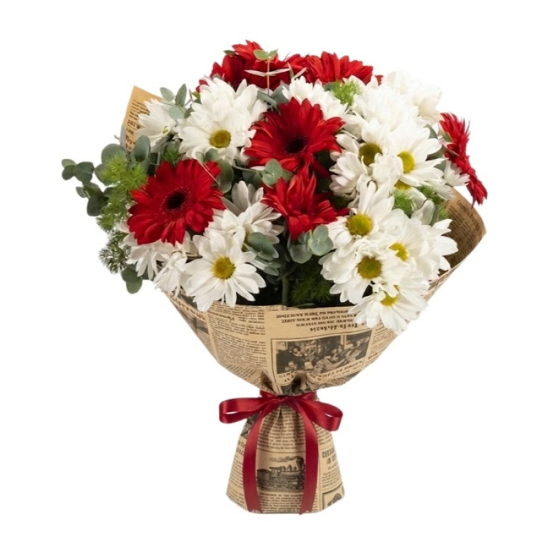 Gerbera ve Beyaz Papatya Buketi