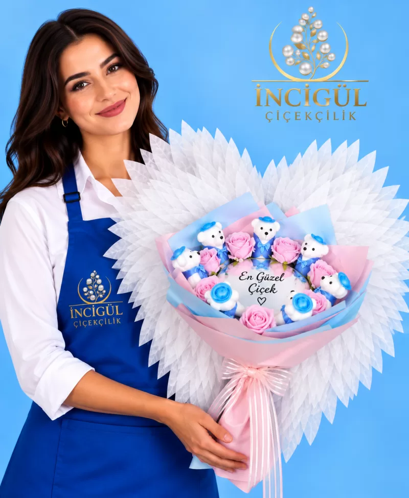 Melek Kanatlı Aynalı Buket